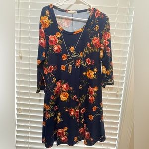 Plus size flora dress with necklace attached